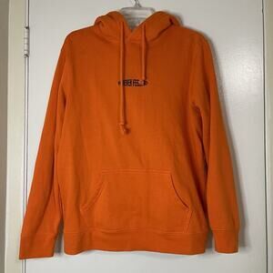 Pacsun forever feelings orange embroidered pullover sweatshirt hoodie size small